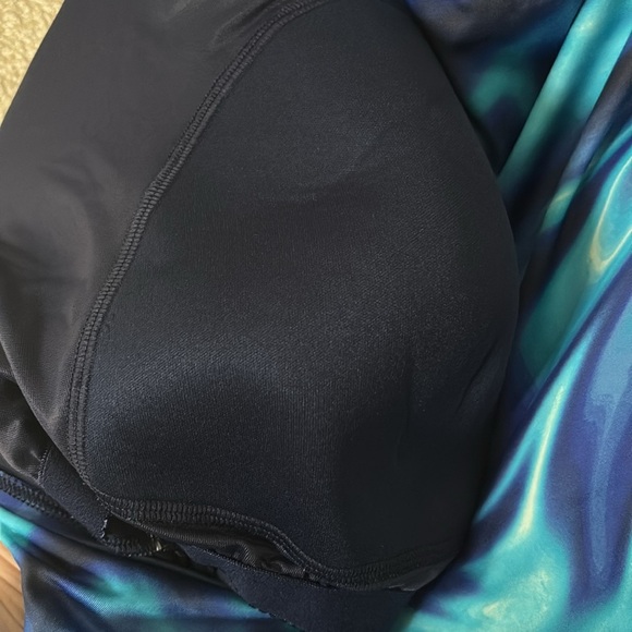 Lands End Women’s Plus Size One Piece Snap Front Swimsuit Blue 24W NWOT - Picture 6 of 7